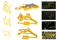 a series of images showing different types of yellow objects