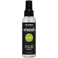 a bottle of mood spray on a white background