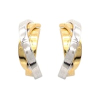 two gold and silver hoop earrings