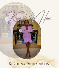 a woman in a purple dress standing in front of a car