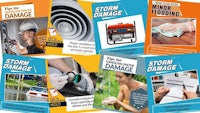 a set of brochures showing different types of storm damage