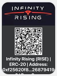 the logo for infinity rising rise erc20 address