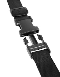 a black strap with a buckle on it