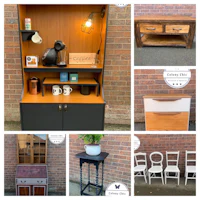 a collage of pictures showing various items for sale