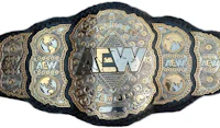 the aew championship belt is shown on a white background