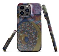a phone case with an image of a donut and sprinkles