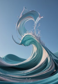 an image of a blue wave splashing into a blue sky