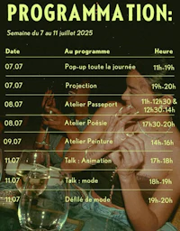 a poster with the words'programmation' on it