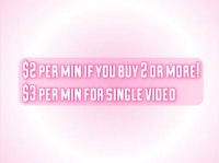a pink background with the words'$3 per min if you buy more per min for single video'