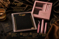 a set of eyelash extensions and a box of mascara