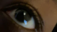 a close up of a person's eye