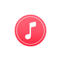 a music icon on a black background