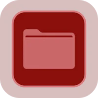 a red folder icon on a white background
