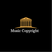 music copyright logo on a black background