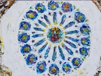 a painting of a stained glass window