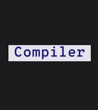 a black background with the word complier on it