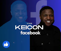 the logo for kecon facebook with a man smiling