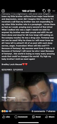 a screenshot of a text message with a picture of a man and a child