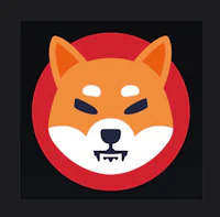 a dog's head in a circle on a black background