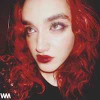 a woman with red hair