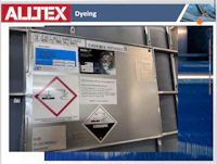 a metal container with a label that says alltex dyeing
