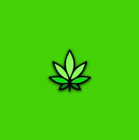 a green background with a marijuana leaf on it