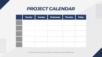 project calendar template in blue and white