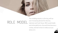 a woman's face with the words role model