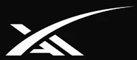 the ax logo on a black background