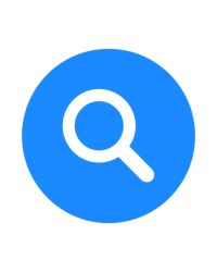 a magnifying glass icon on a black background