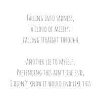 falling into sadness a cloud of mystery falling through the end