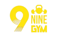 9 nine gym logo on a black background