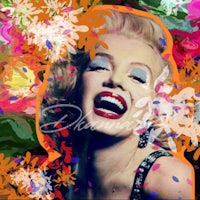 marilyn monroe with flowers in the background