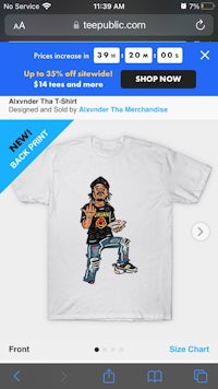 a t - shirt with a picture of a man and a machine