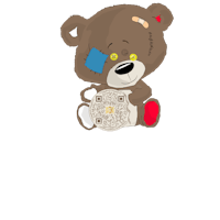 a teddy bear with a bandage on his face