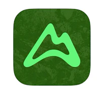 a green icon with a mountain on it