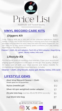 the price list for vinyl record care kit