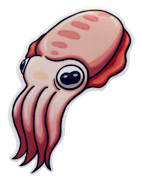 a sticker with a squid on it