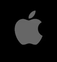 an apple logo on a black background