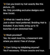 a black screen with a picture of a woman's hair