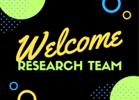 welcome research team on a black background