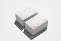 a stack of business cards on a white background