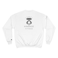 a white sweatshirt with the kingage studio logo on it