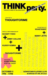 the flyer for the think party