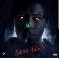 an image of a man with a green light on his face