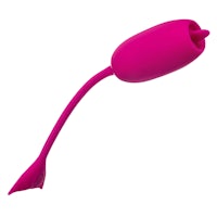 a pink sex toy with a long tail