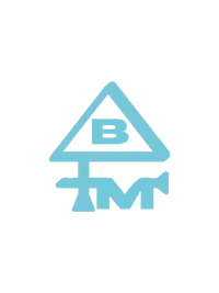 the bmt logo on a black background
