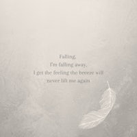 falling i'm falling away i get the feeling the brown never me again