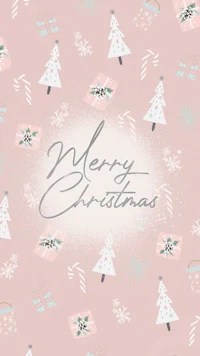 merry christmas wallpaper on a pink background