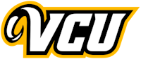 the vcu logo on a black background